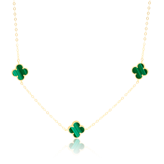 18K Pure Gold V.C Green Necklace