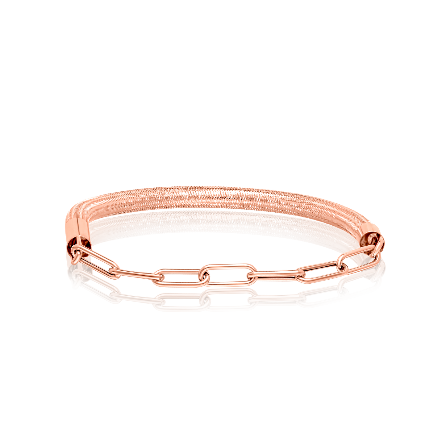 18K Pure Gold 3 Color Elastic Bangle Set