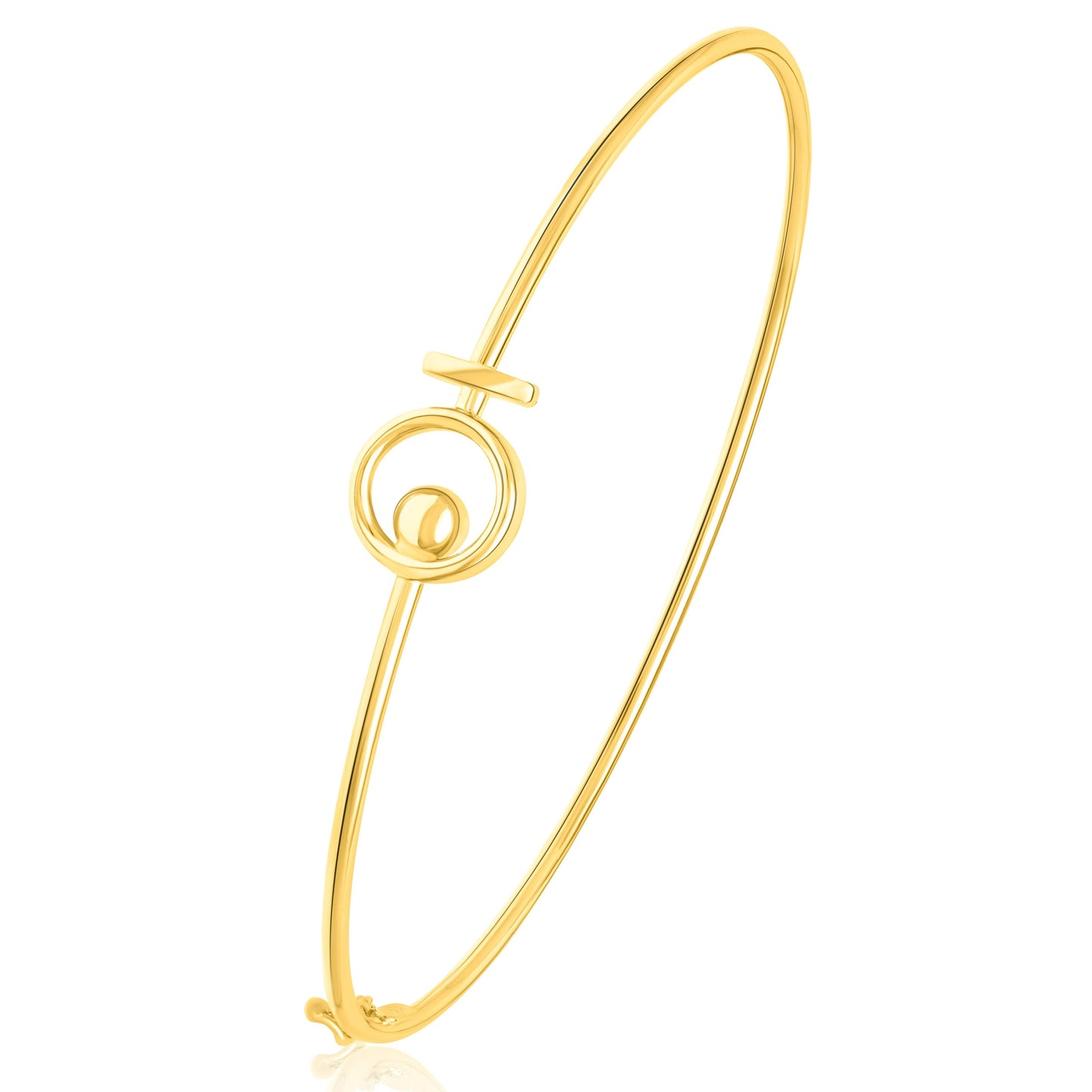 18K Pure Gold Round Bangle