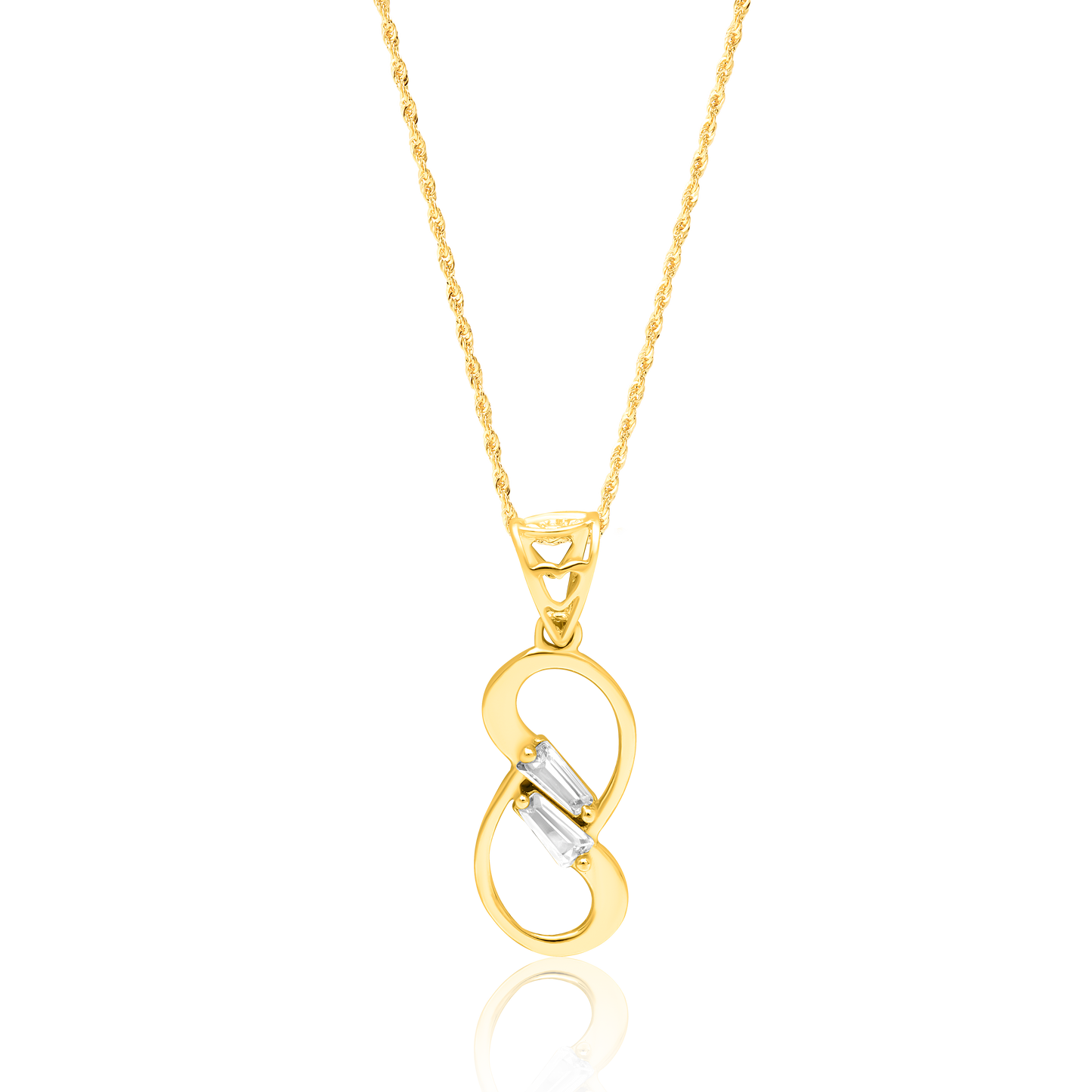 18K Pure Gold Infinity Stone Necklace