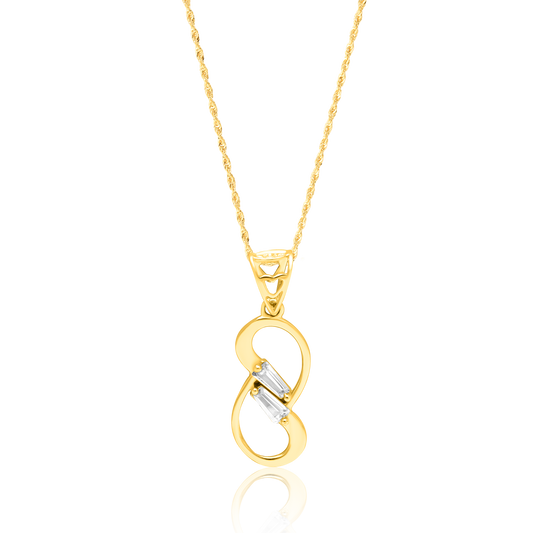 18K Pure Gold Infinity Stone Necklace