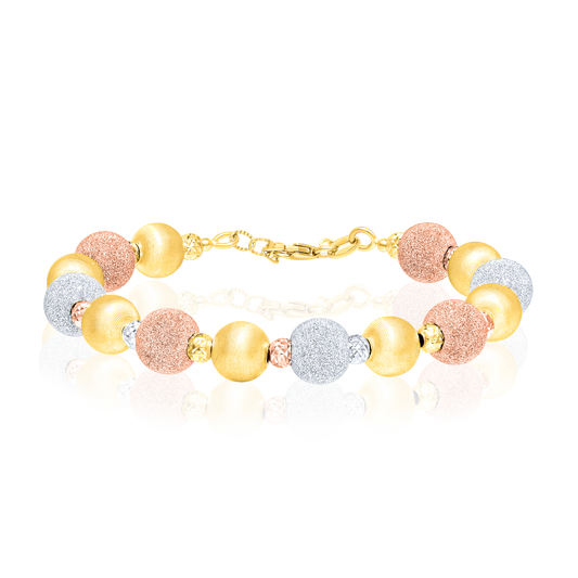 18K Pure Gold 3 Color Seed Bangle