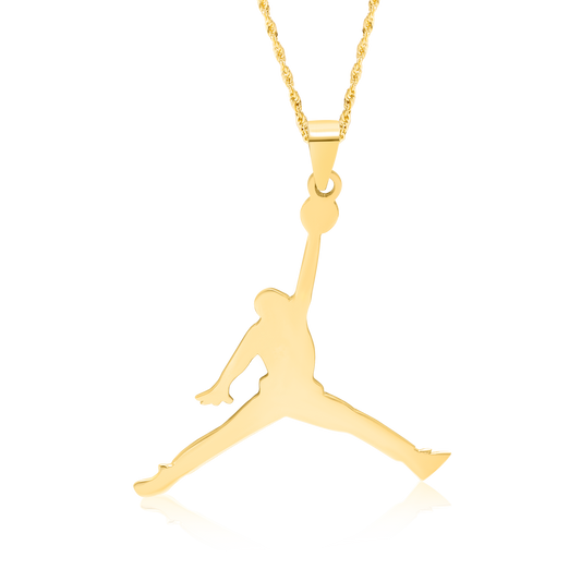 18K Pure Gold Sports Basketball Necklace