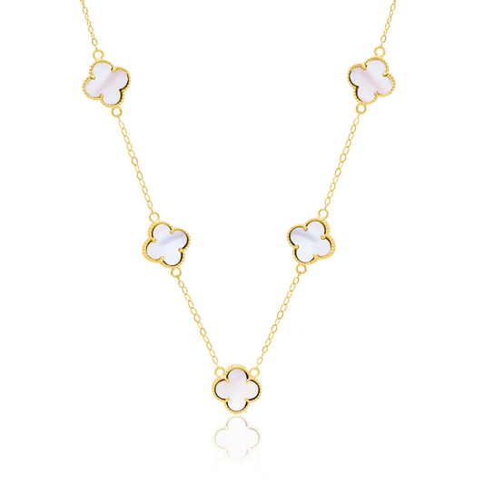 18K Pure Gold V.C White Necklace