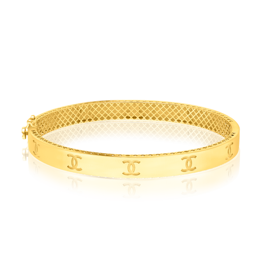 18K Pure Gold Elegant C.H Bangle