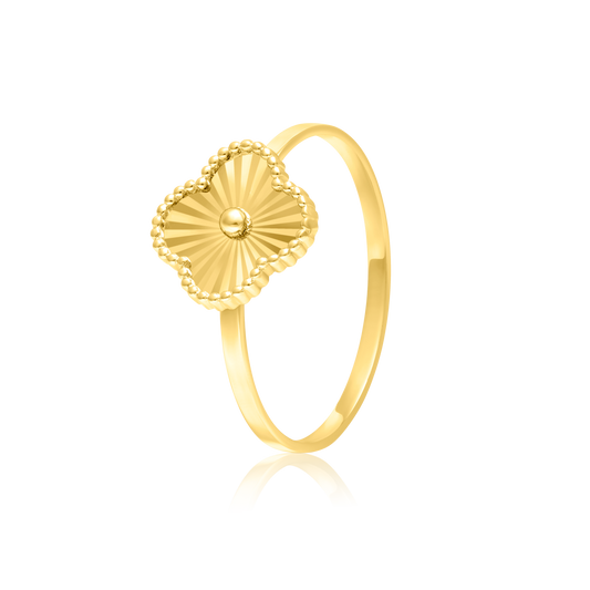 18K Pure Gold Flower Ring