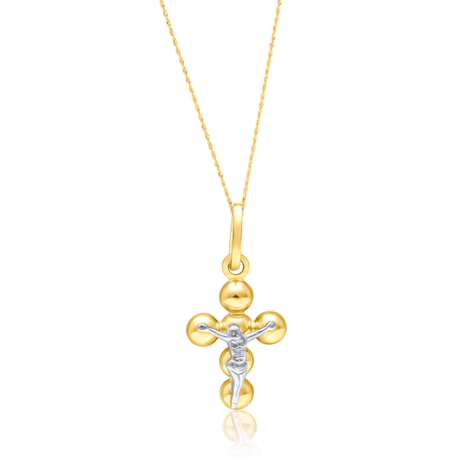 18K Pure Gold Seed Jesus Cross Necklace
