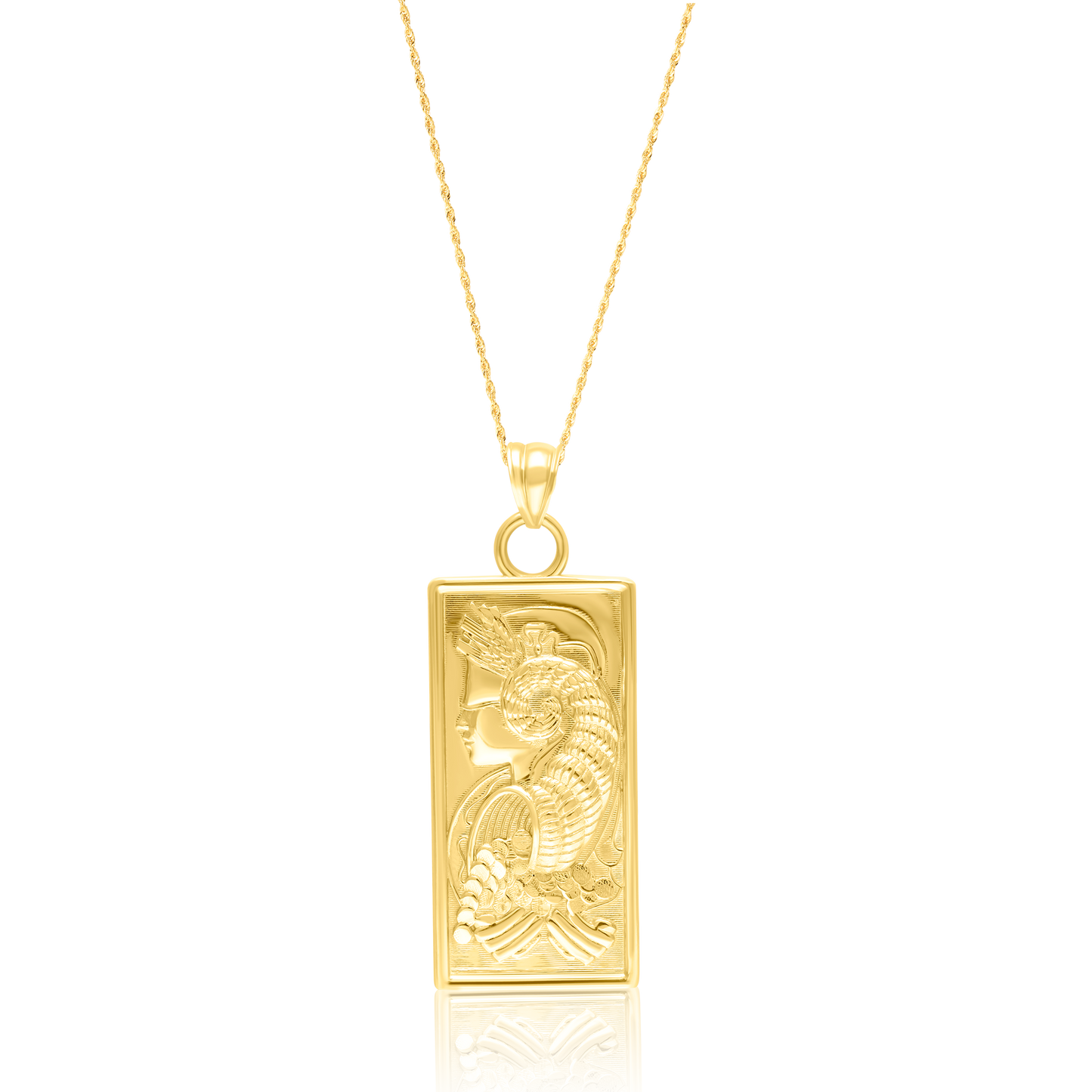 18K Pure Gold Square Frame Necklace