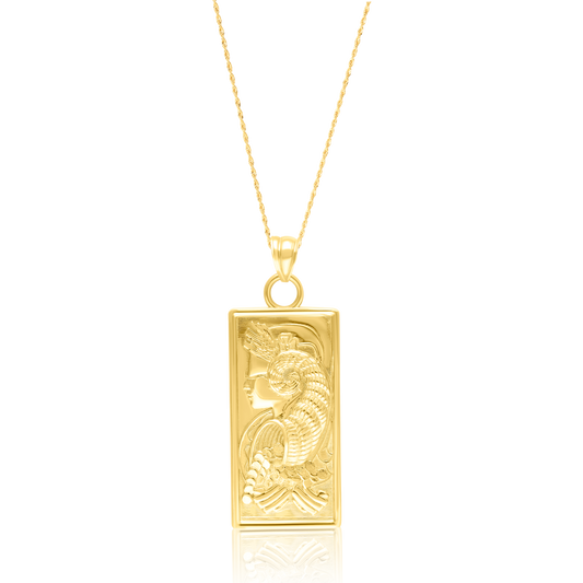 18K Pure Gold Square Frame Necklace