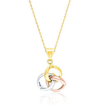 18K Pure Gold 3 Color Flower Jewelry Set