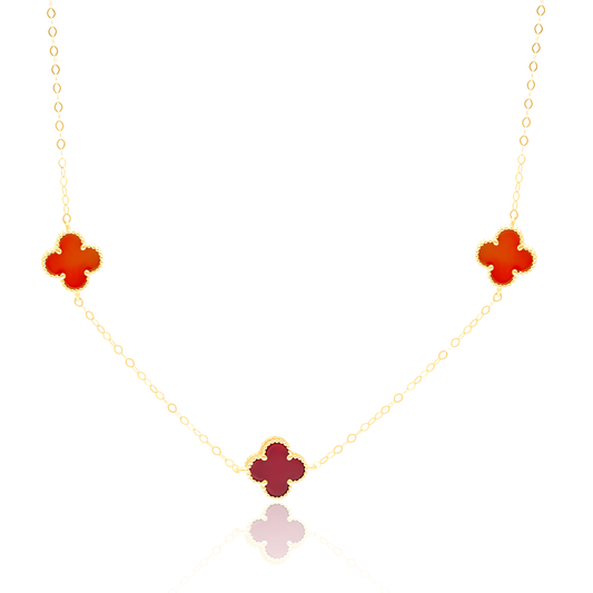 18K Pure Gold V.C Red Necklace