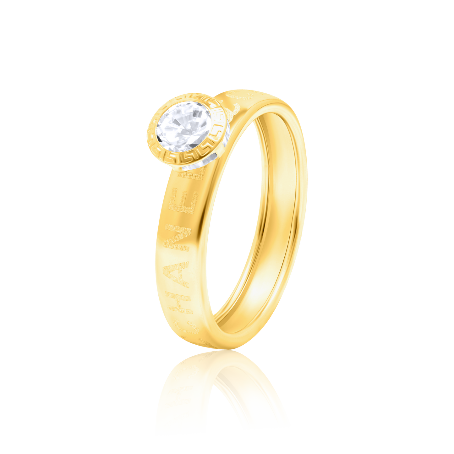 18K Pure Gold Stone Ring