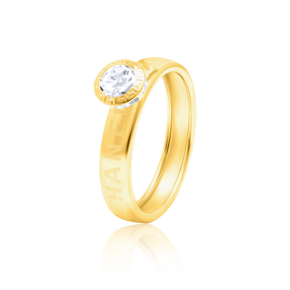 18K Pure Gold Stone Ring