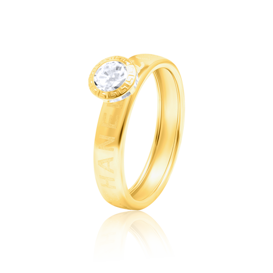 18K Pure Gold Stone Ring