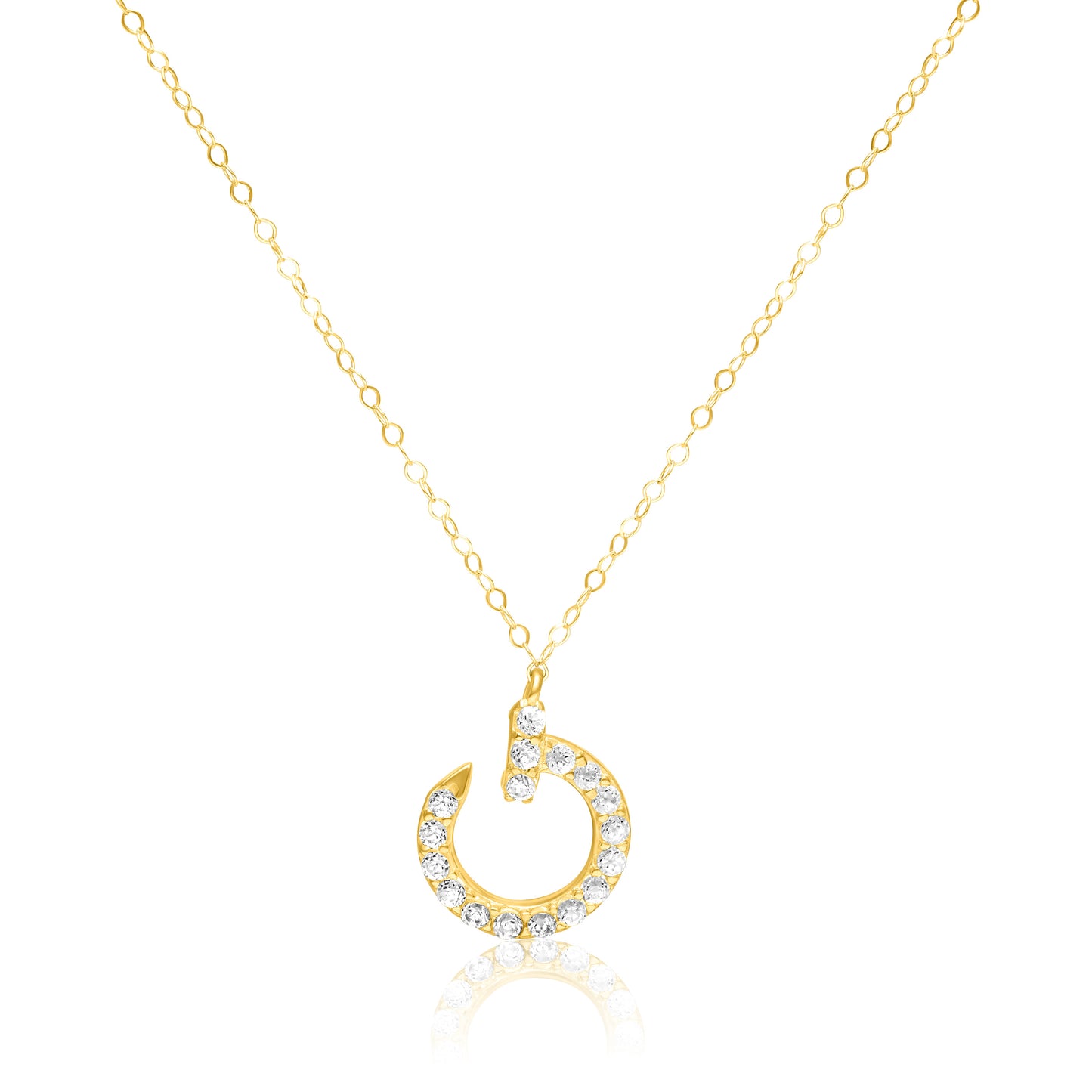 18K Pure Gold Stone Nail Necklace