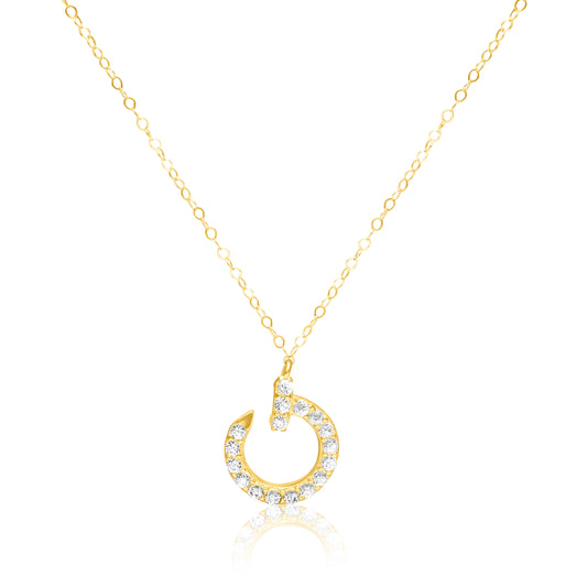 18K Pure Gold Stone Nail Necklace
