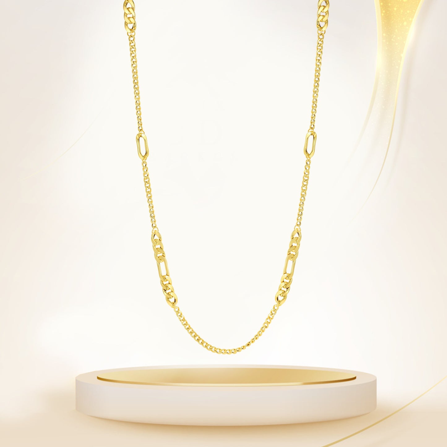 18K Pure Gold Elegant Linked Necklace