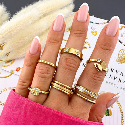 Ring, 18K Gold Plated Brass