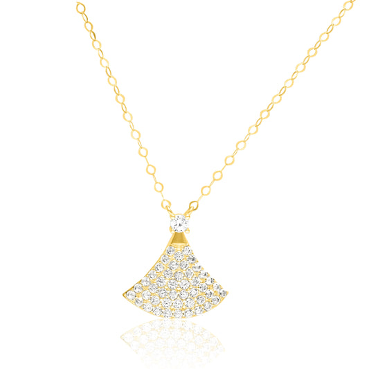 18K Pure Gold Stone Necklace