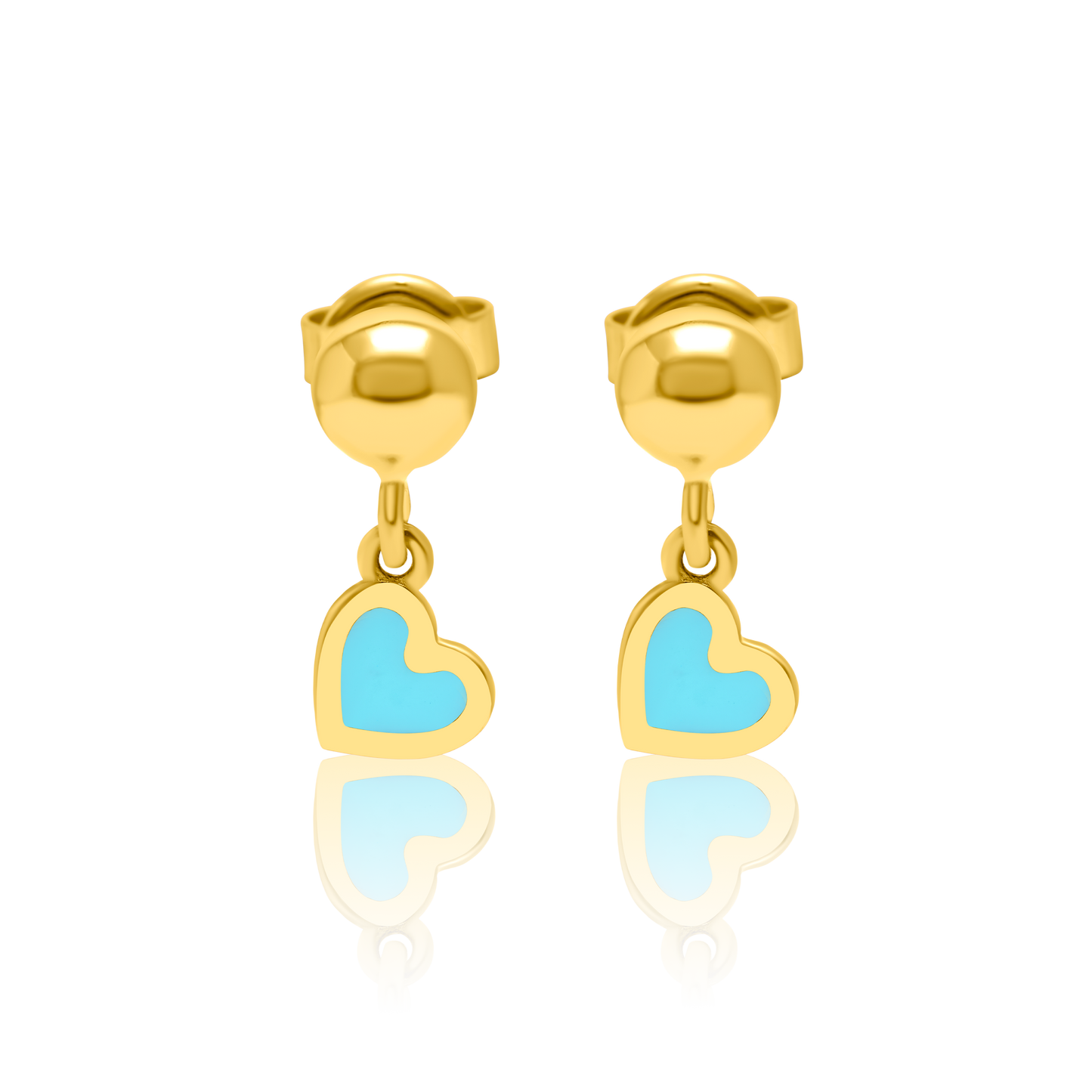 21K Pure Gold Skyblue Hearts Jewelry Set