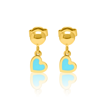 21K Pure Gold Skyblue Hearts Jewelry Set