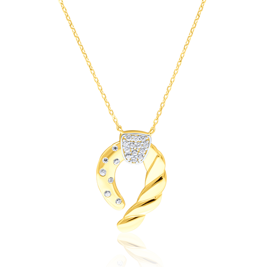 18K Pure Gold Stone Necklace