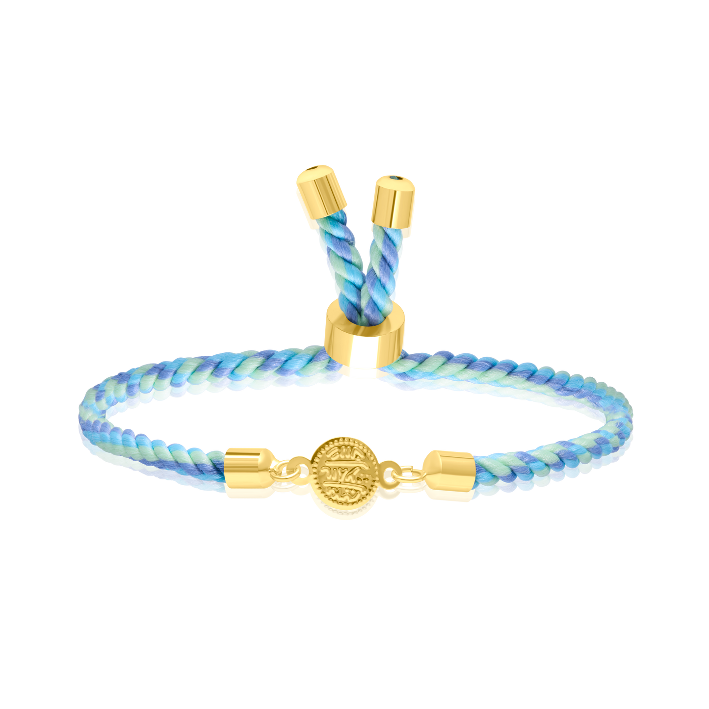 18K Pure Gold Multi Color Thread Coin Bracelet