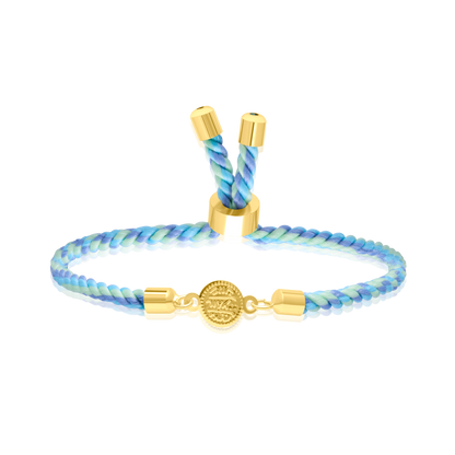 18K Pure Gold Multi Color Thread Coin Bracelet