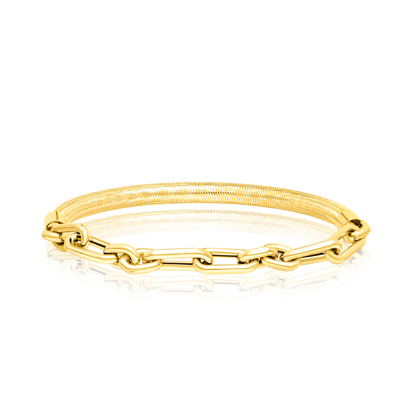 18K Pure Gold 3 Color Elastic Bangle Set