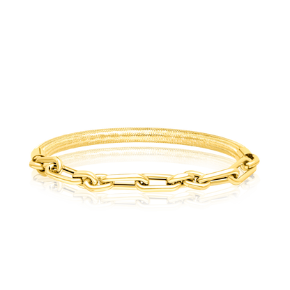 18K Pure Gold 3 Color Elastic Bangle Set
