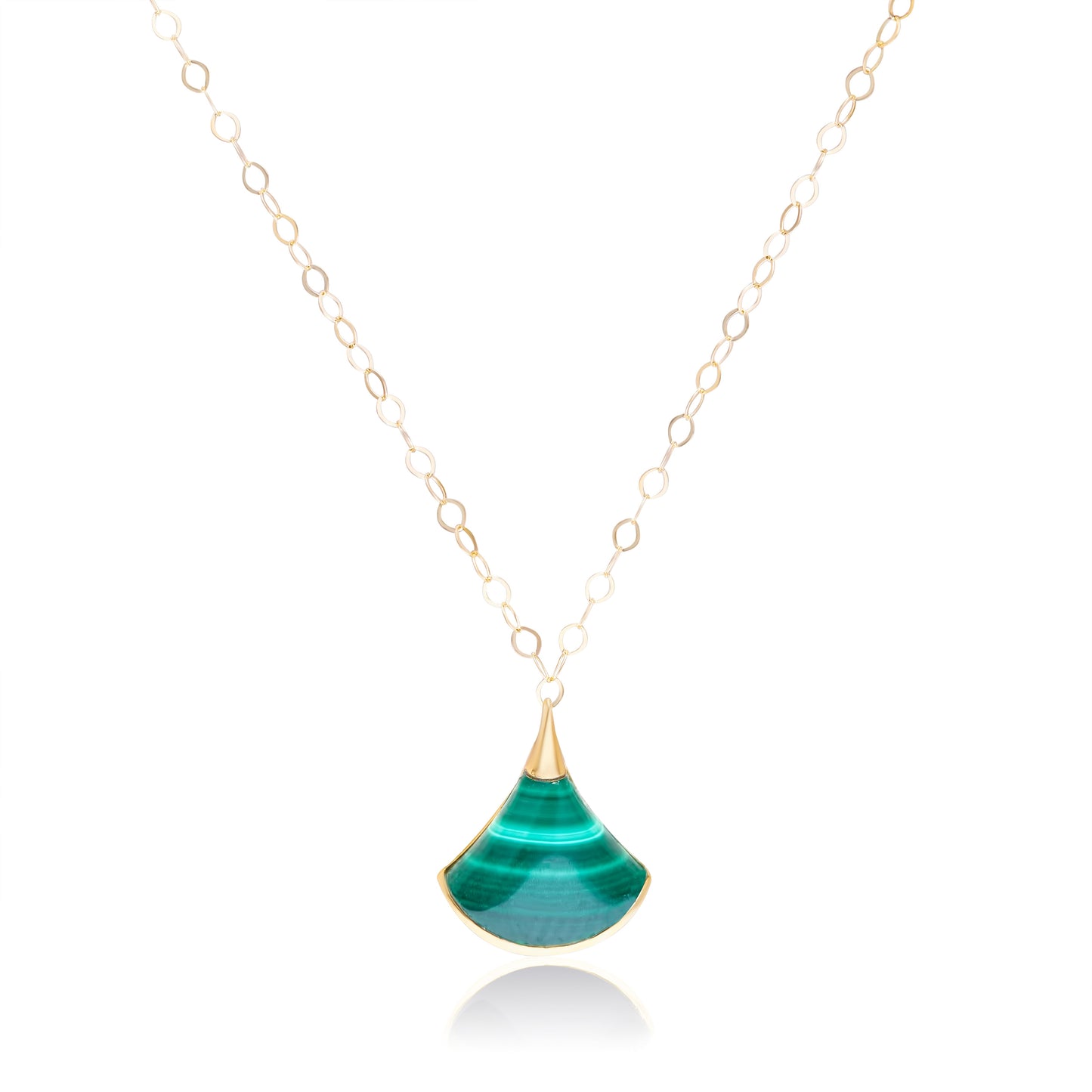 18K Pure Gold Green Necklace