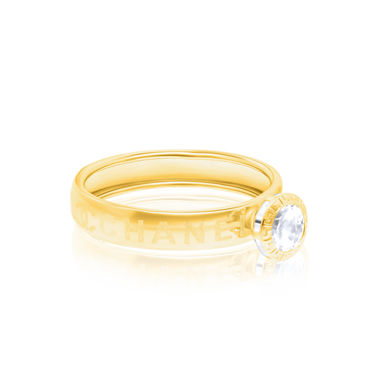 18K Pure Gold Stone Ring
