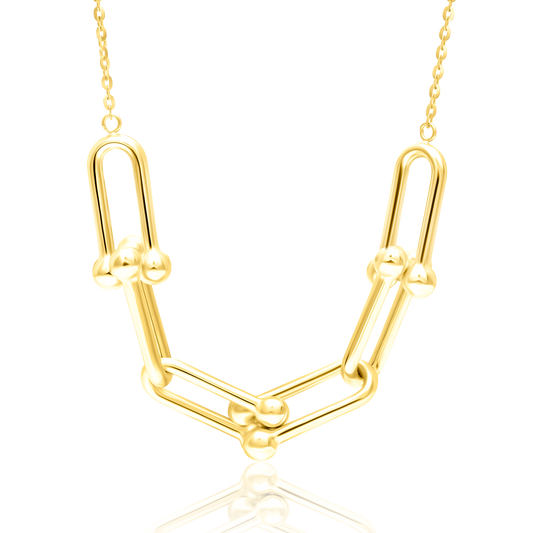 18K Pure Gold U-Linked Necklace