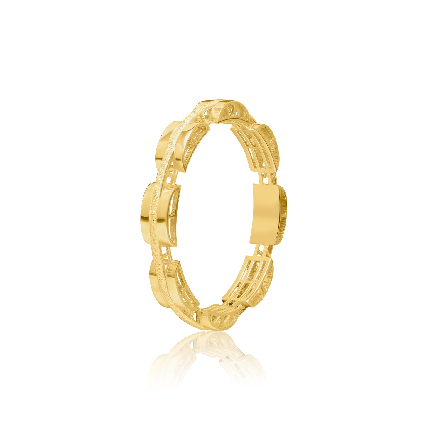 18K Pure Gold Round Ring