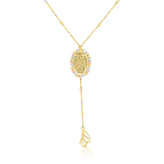 18K Pure Gold Rosary Seed Necklace