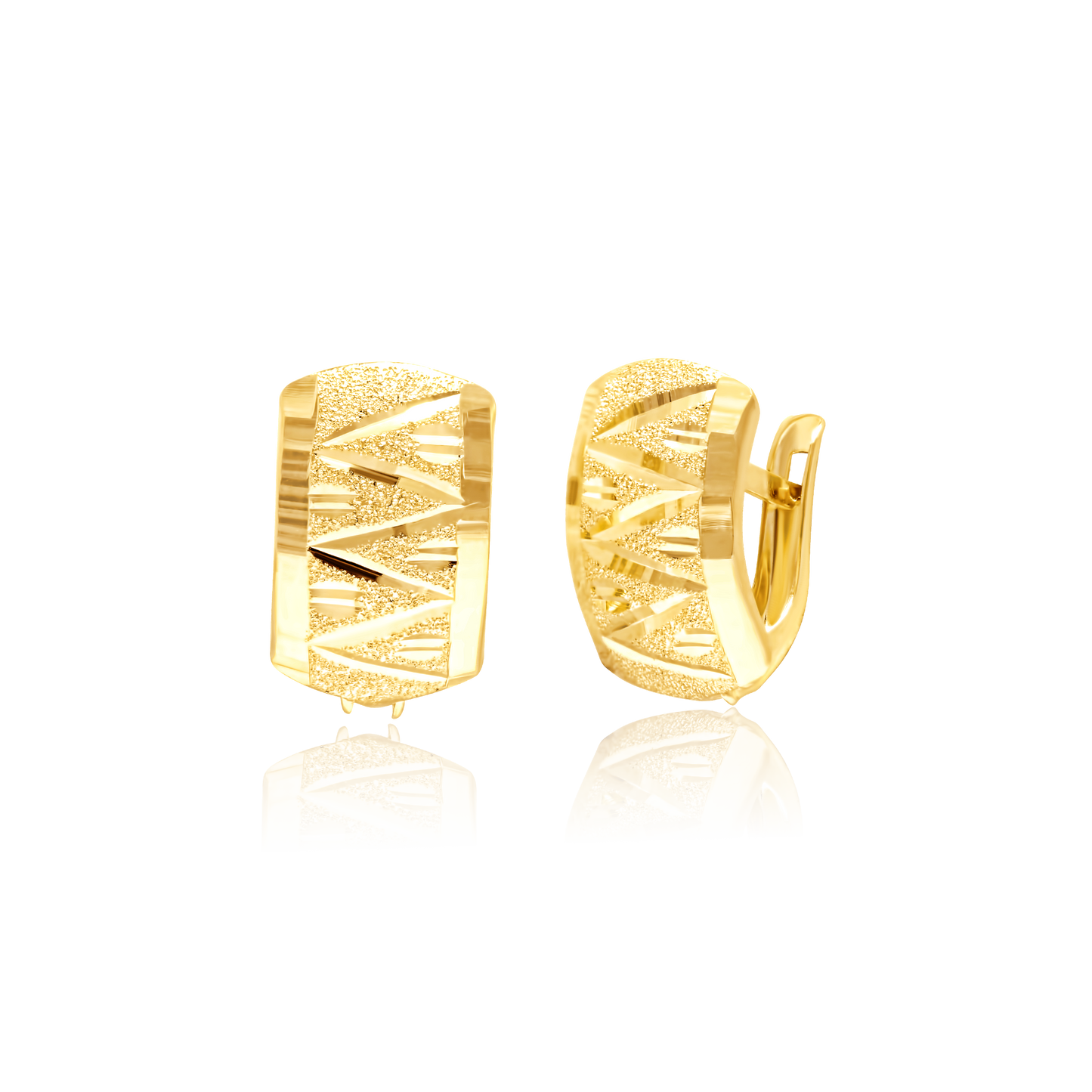 18K Pure Gold Curved Clip Jewelry Set