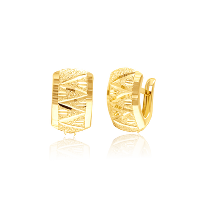 18K Pure Gold Curved Clip Jewelry Set