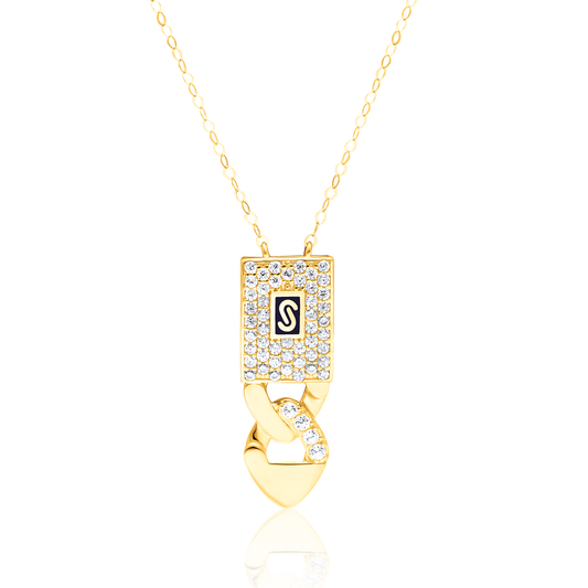 18K Pure Gold Elegant Stone Necklace