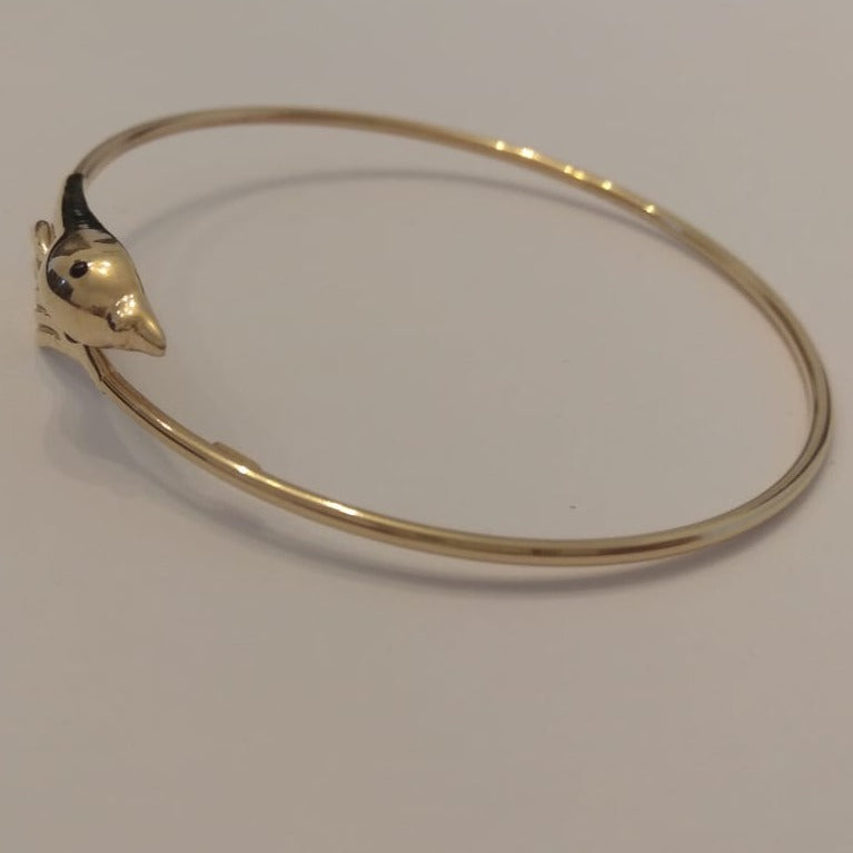 18K Pure Gold Bird Design Bangle
