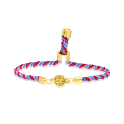 18K Pure Gold Multi Color Thread Coin Bracelet