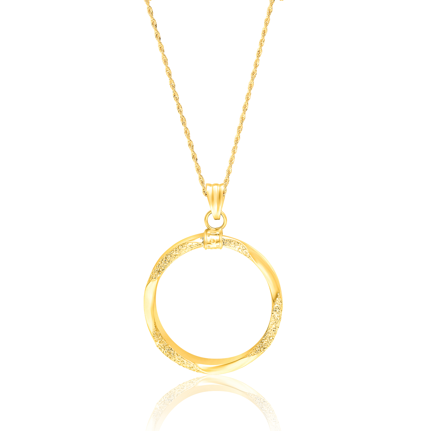 18K Pure Gold Twisted Round Necklace