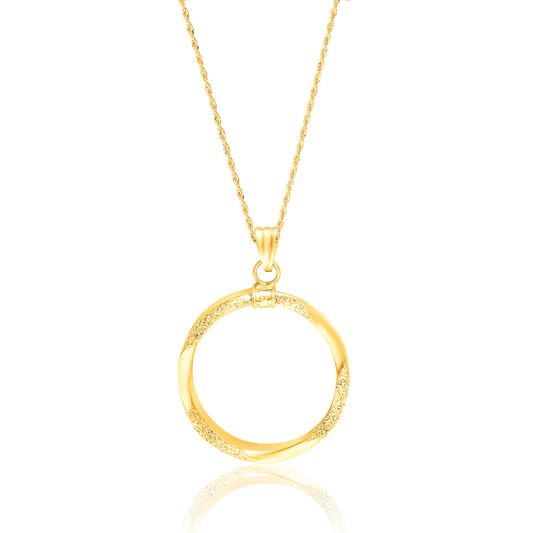 18K Pure Gold Twisted Round Necklace
