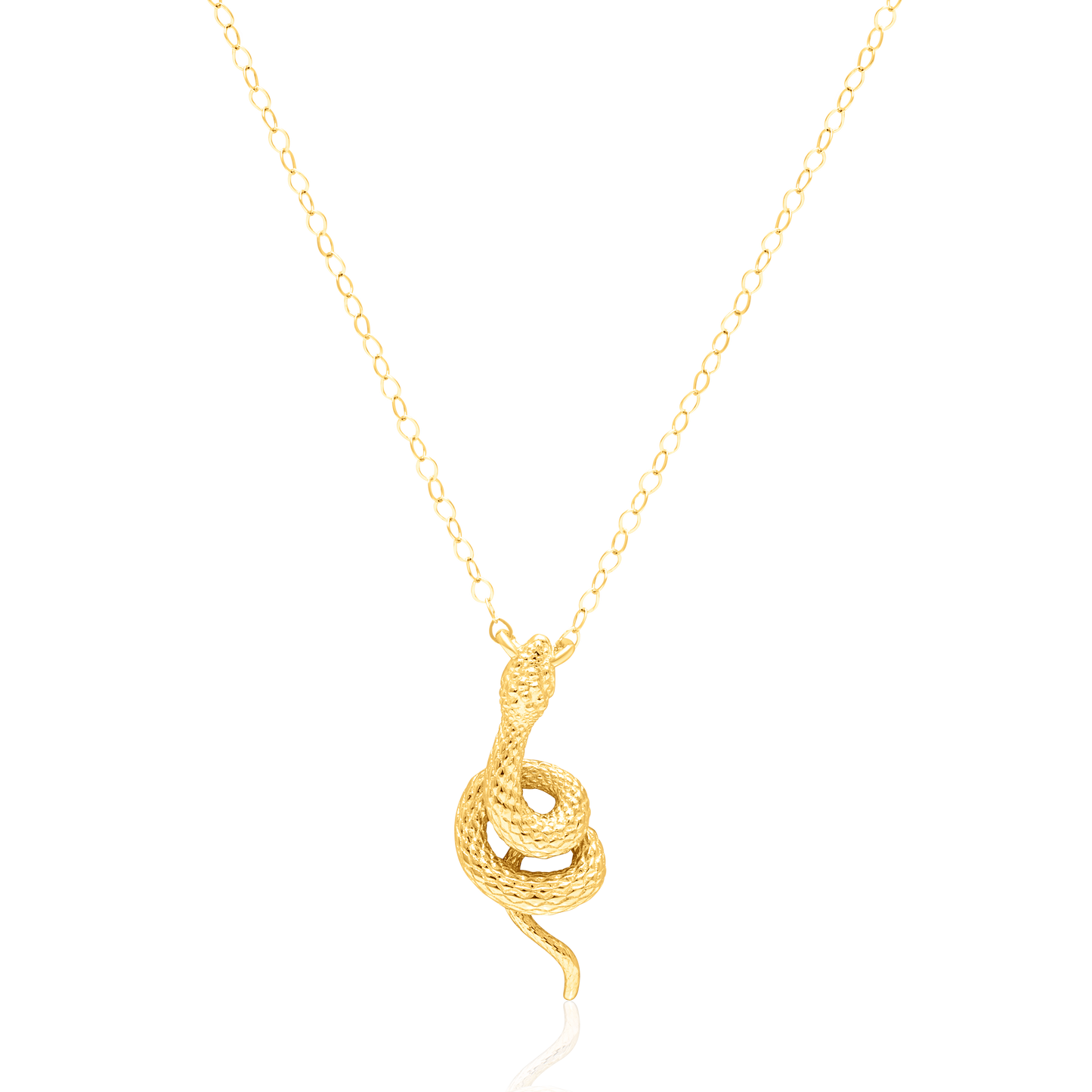 18K Pure Gold Snake Necklace
