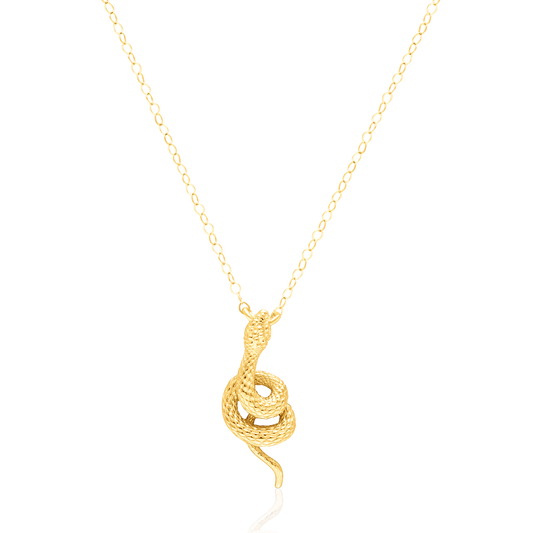18K Pure Gold Snake Necklace