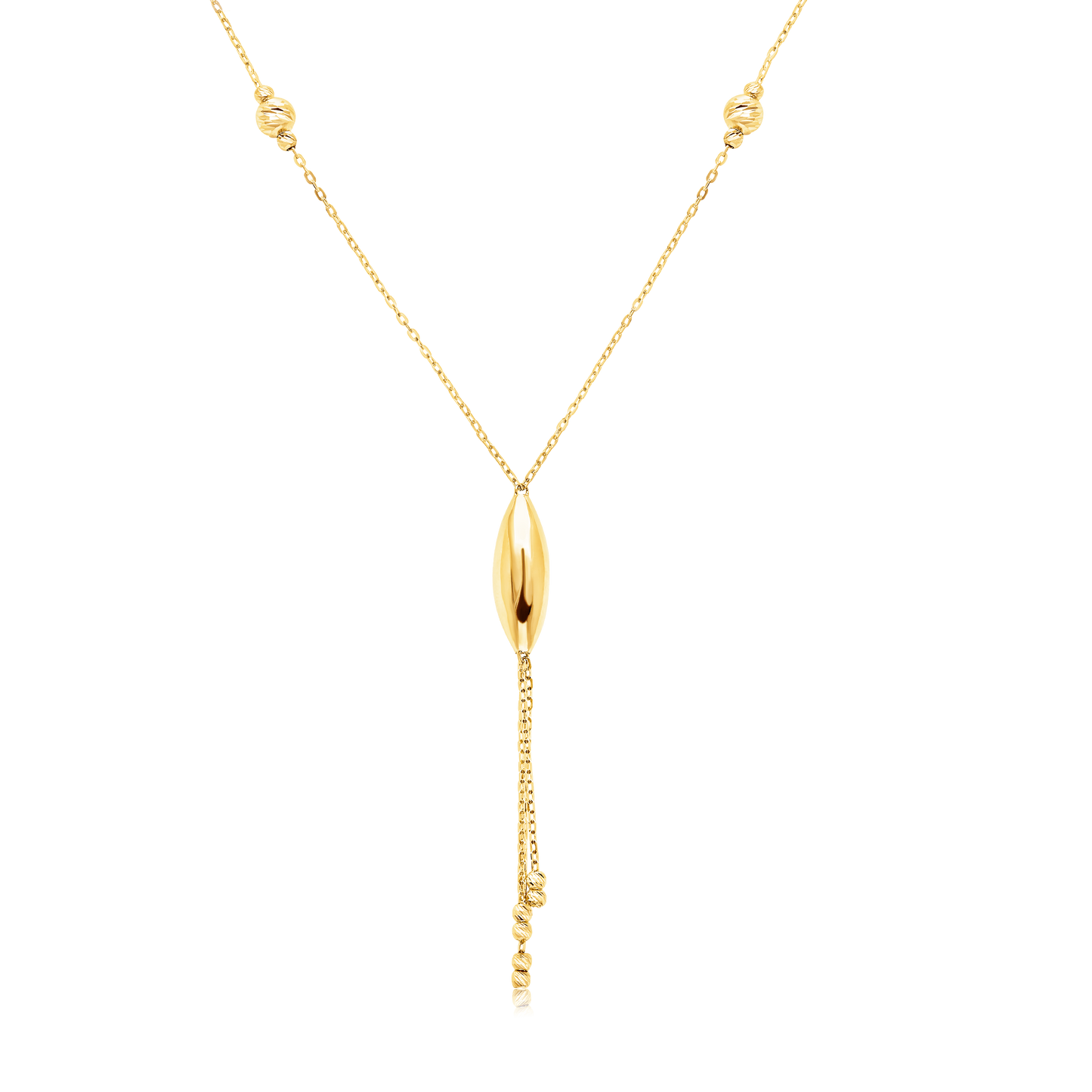 18K Pure Gold Hanging Seed Necklace