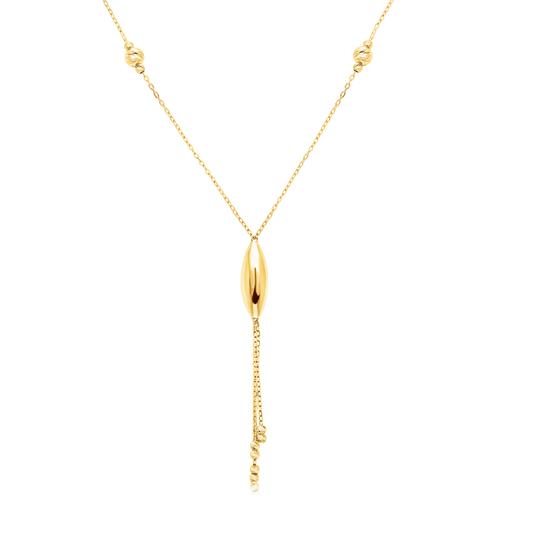 18K Pure Gold Hanging Seed Necklace