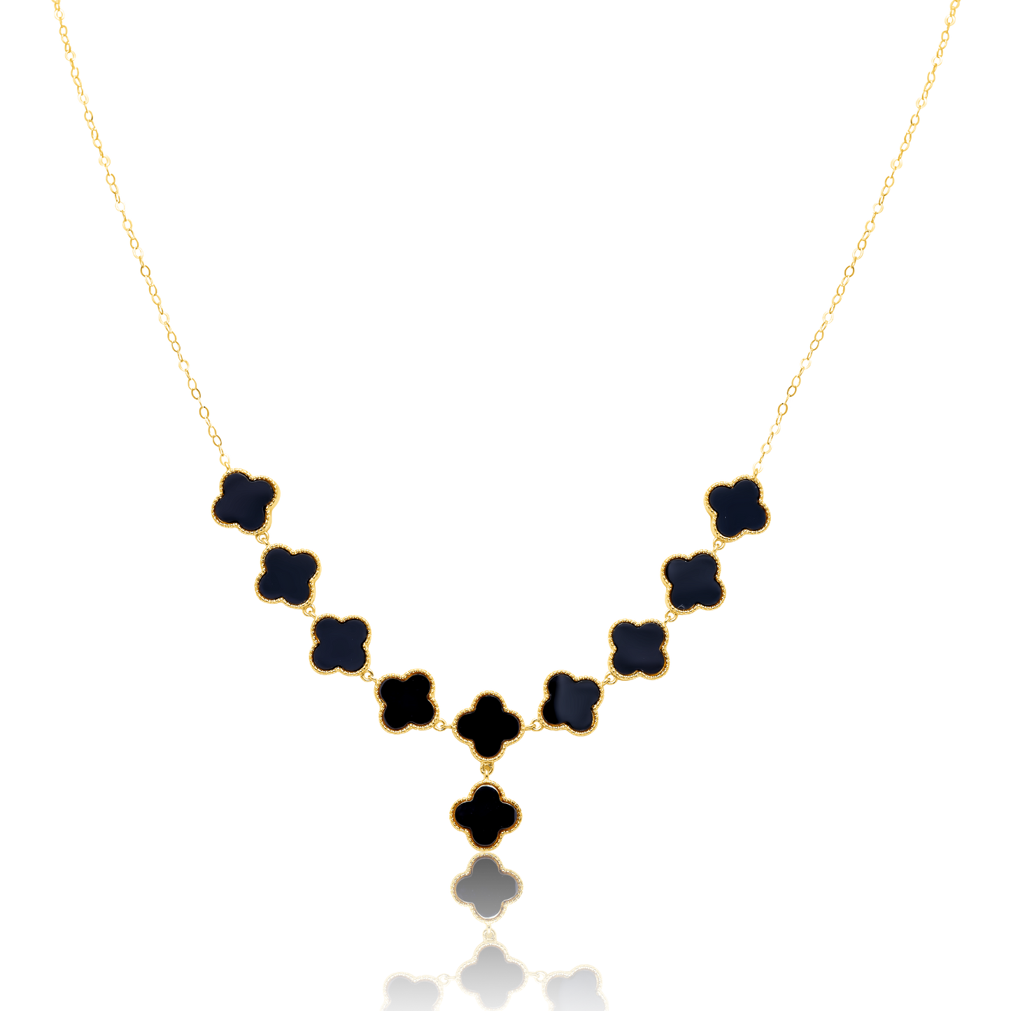 18K Pure Gold V.C Black Jewelry Set