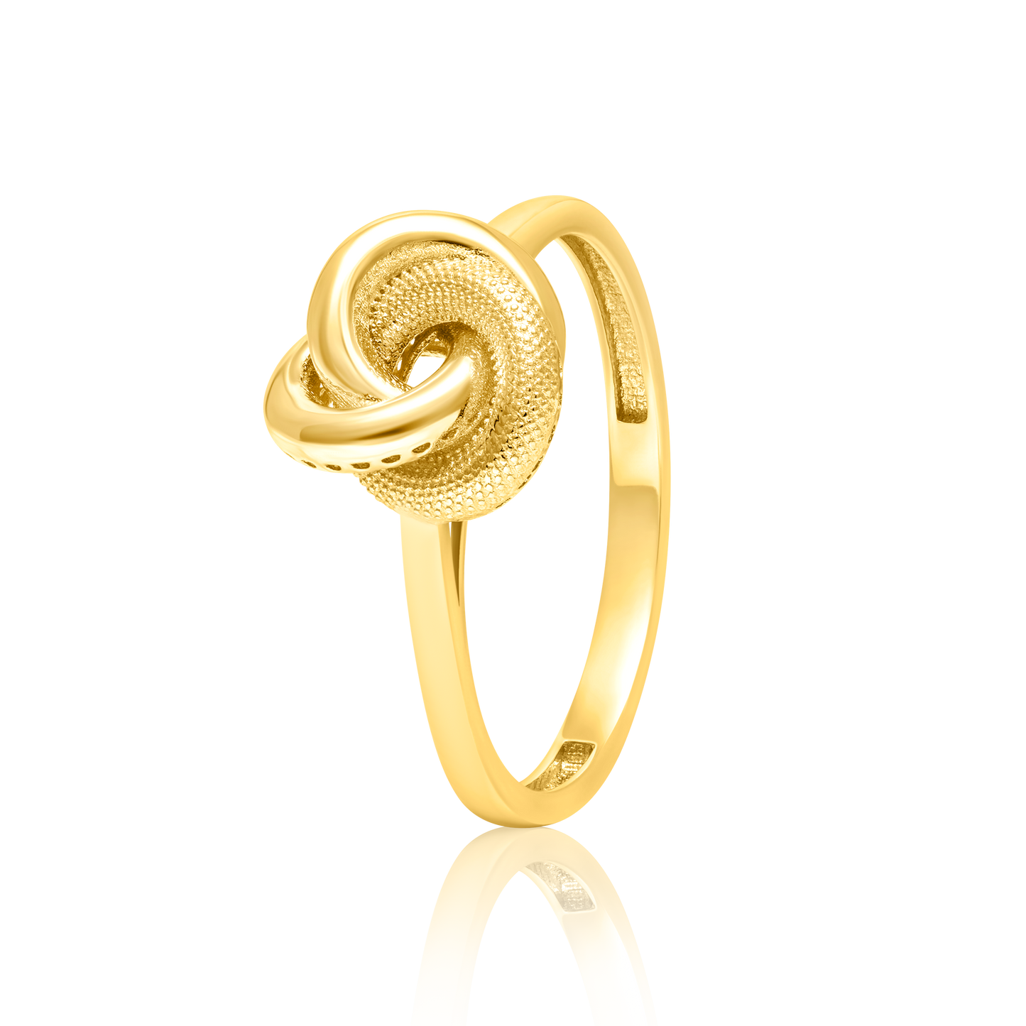 18K Pure Gold Twisted Knot Ring