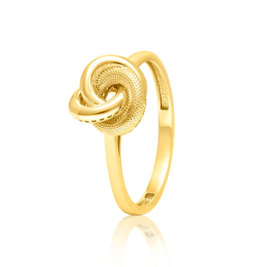 18K Pure Gold Twisted Knot Ring