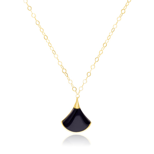 18K Pure Gold Black Necklace